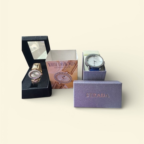 NWOT Bundle Strada Elegant Gold and Silver Watch Duo - Picture 2 of 8